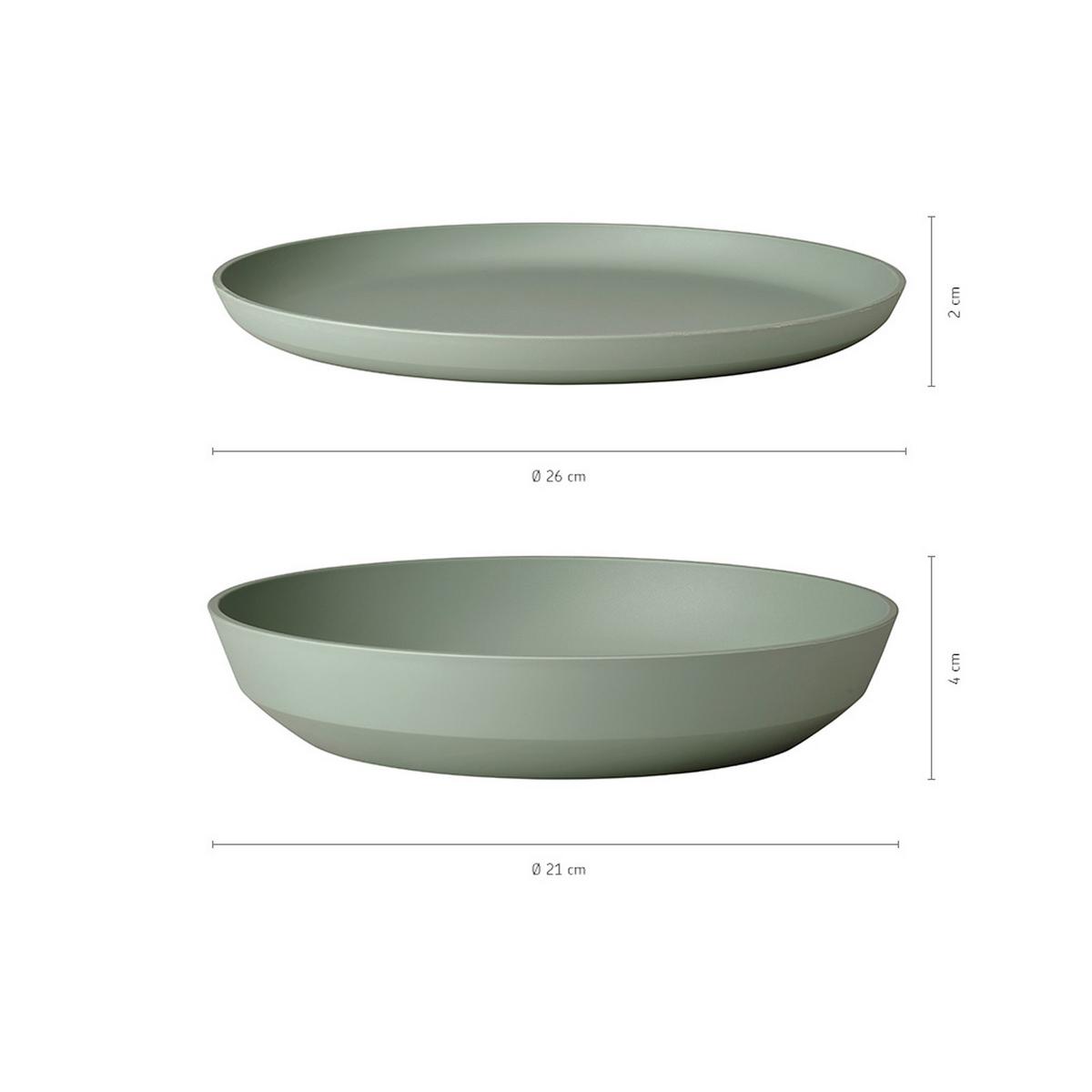 TAFEL-SET Silueta Nordic Sage 8-tlg. - Mintgrün, Kunststoff (2/2/2cm) - Mepal