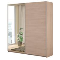KLEIDERSCHRANK Eiche Jackson 178 cm, Schwebetürenschrank 2-türig mit Spiegel und Soft-Close - Eichefarben, Glas/Holzwerkstoff (178/203/59cm) - Parisot Meuble