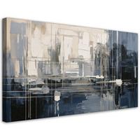 LEINWANDBILD Geometrische Abstraktion Linien 100x50cm - Grau, Textil (100/50cm) - Feeby