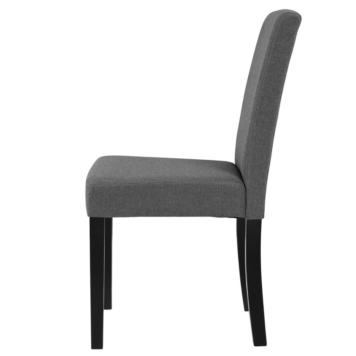 ESSZIMMERSTUHL-SET HAMBURG 2 TLG. - Schwarz/Grau, Holz/Textil (43/89/54cm) - [en.casa]