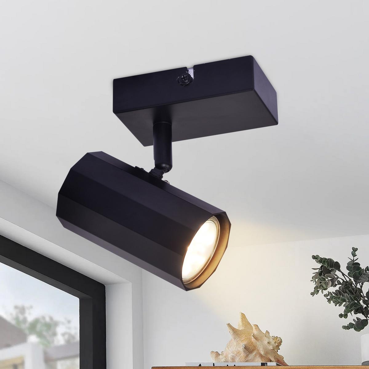 DECKENSTRAHLER Adorf 1-flammig 10/2.5/15.3 cm - Schwarz, Metall (10/2.5/15.3cm) - Nettlife