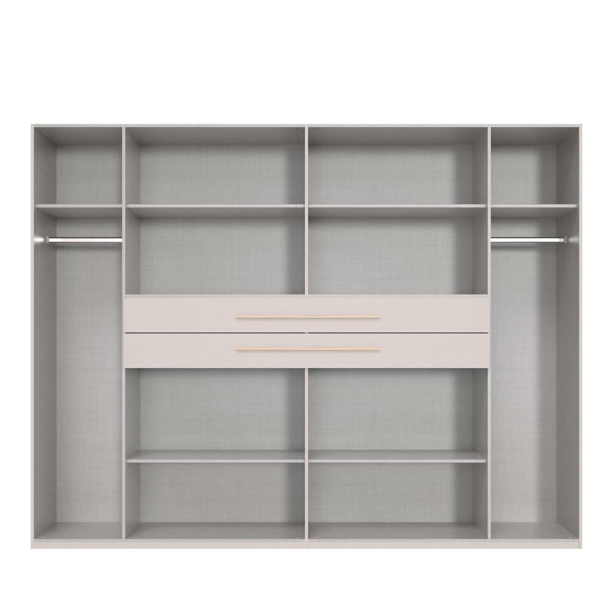DREHTÜRENSCHRANK B270/H208/T58 cm Sandgrau, Kleiderschrank mit 2 großen Schubkästen & Griffen in Eiche Artisan Dekor / 22641 - Sandfarben/Eiche Artisan, Holzwerkstoff/Kunststoff (270/208/58cm) - luma-home