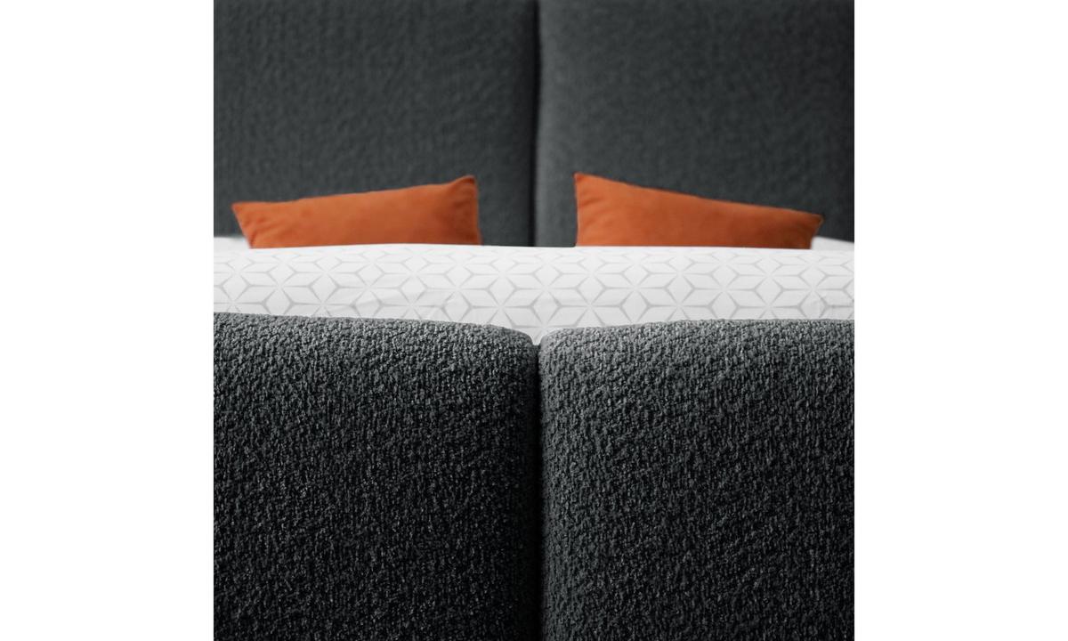 POLSTERBETT ELENA 160x200 cm Schwarz (Anthology 19), 34 Holzlatten, Kopfteil 108 cm - Schwarz, Textil (160/200cm) - Lookway