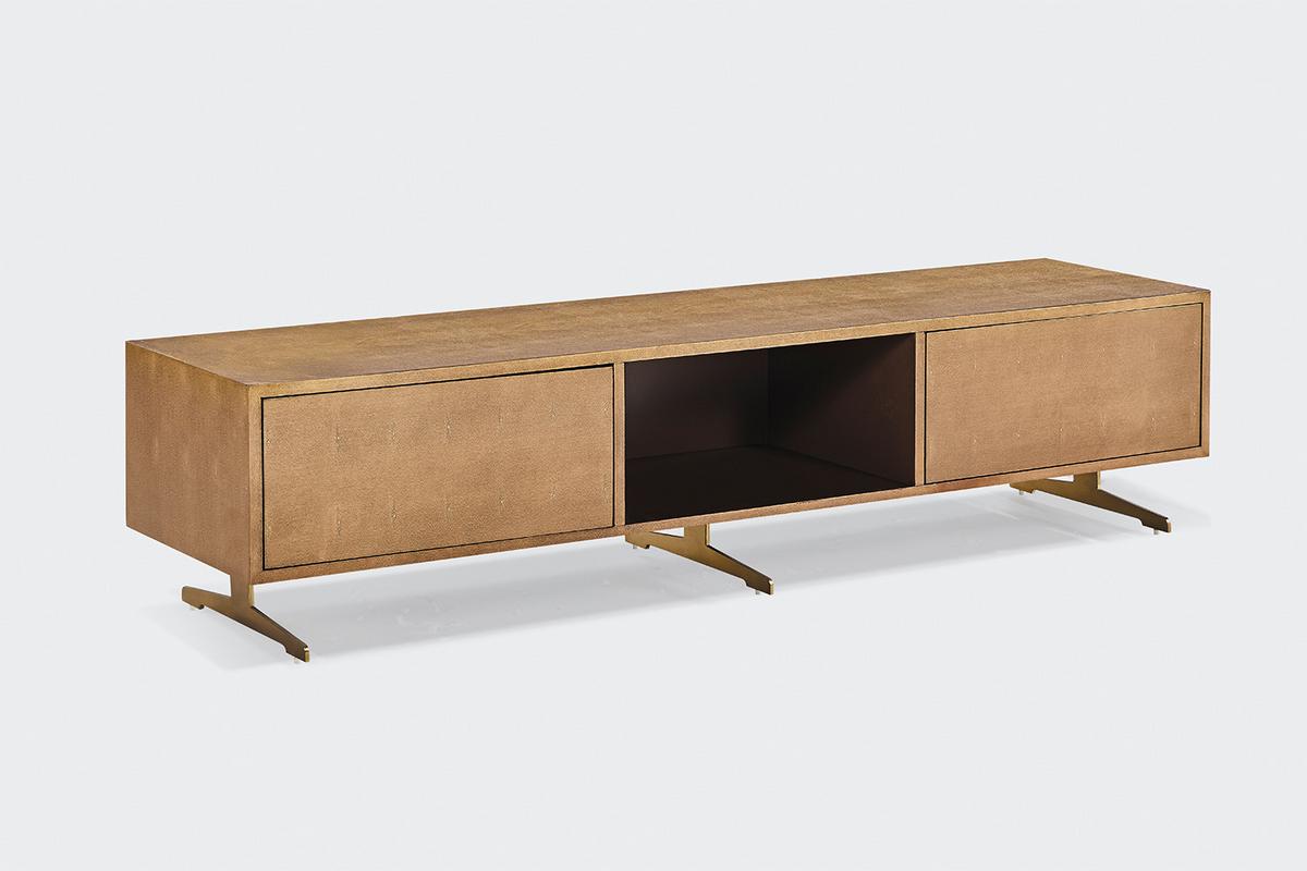 LOWBOARD GALA Gold Holz - Goldfarben, Holz/Metall (180/42/40cm) - KAWOLA