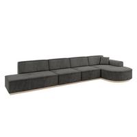 ECKSOFA Ottomane Rechts ARRIO-L3 - 413x171x83 cm Dunkelgrau - Dunkelgrau, Holzwerkstoff/Textil (413/171cm) - ALTDECOR