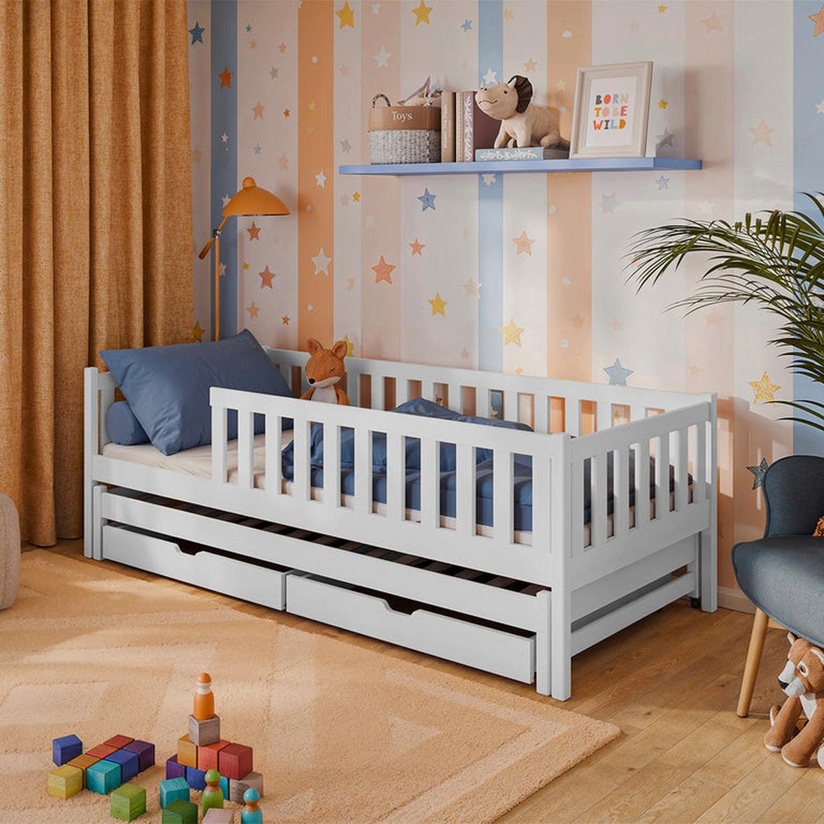 BETT 90/190 Antoine Weiß - Weiß, Holzwerkstoff (90/190cm) - Petits-meubles
