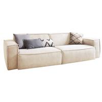 SOFA SAMU Cremeweiß Webstoff - Creme/Schwarz, Textil (236/72/106cm) - KAWOLA