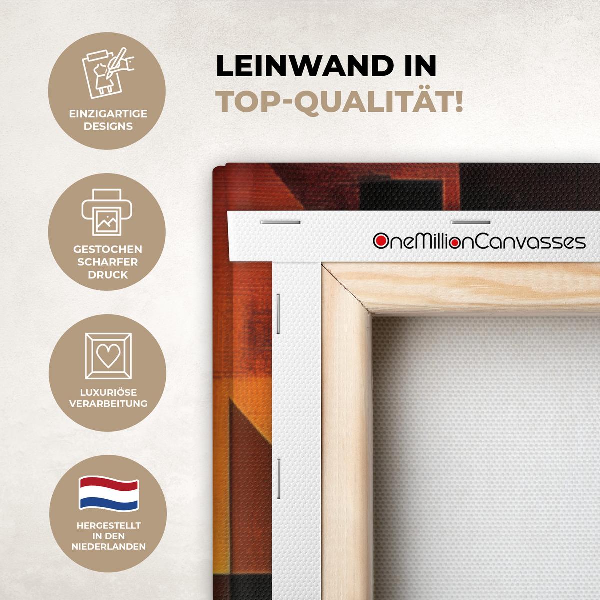LEINWANDBILD Figuren - Abstrakt - Symbole Deko XXL 80x120 cm - Terracotta, Textil (80/120cm) - MuchoWow