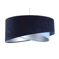HÄNGELEUCHTE Blau 50/23 cm - Silberfarben, Kunststoff (50/1/23cm) - ONZENO