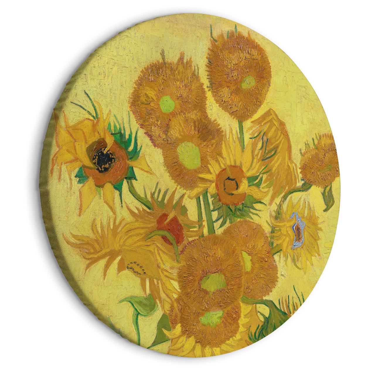 RUNDES BILD Gelb 40/40 cm - Gelb, Textil (40/40cm) - KUNSTLOFT
