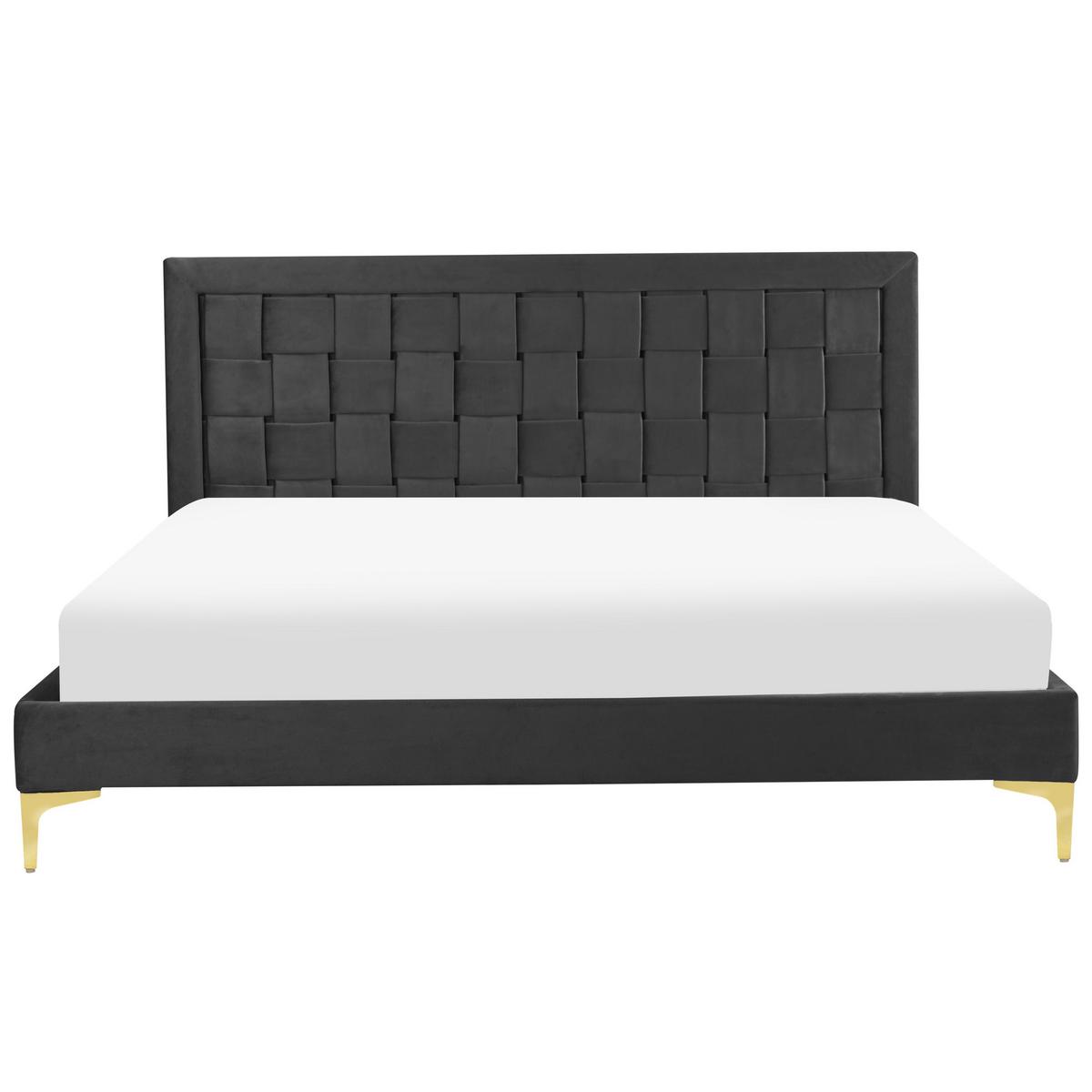 DOPPELBETT 160/200cm Schwarz Limoux - Schwarz, Textil (160/200cm) - Beliani