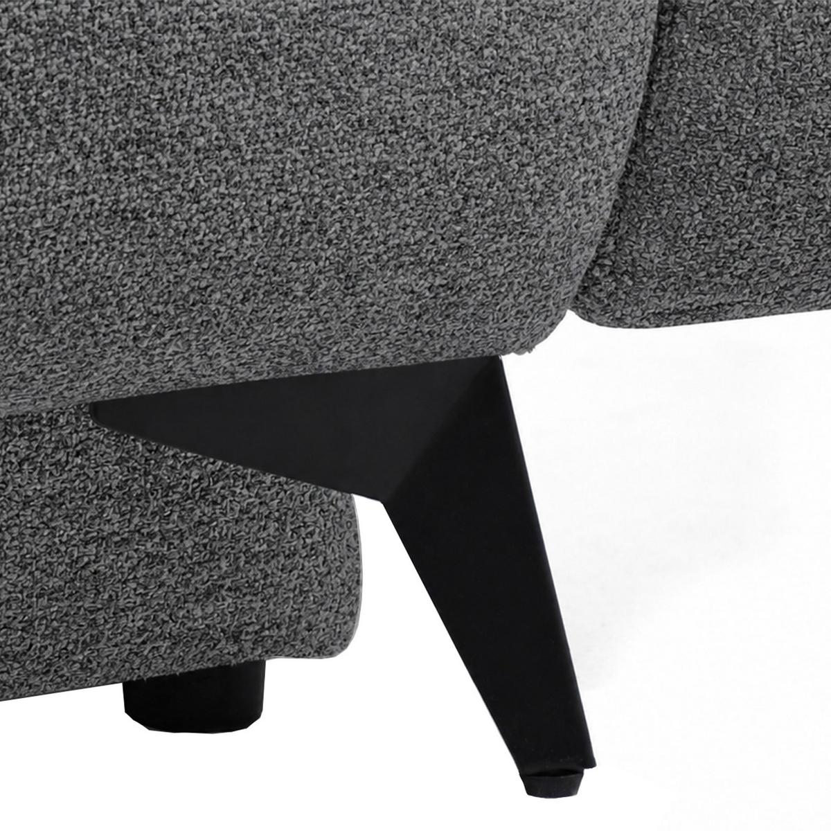 SCHLAFSOFA Vito 3-Sitzer mit Bettkasten, DL-System, Chenille-Stoff, Dunkelgrau - Dunkelgrau/Schwarz, Textil (256/90/99cm) - Beautysofa