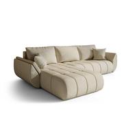 ECKSOFA Misato In Monolith - Creme, Holzwerkstoff/Textil (175/280cm) - Fun Möbel