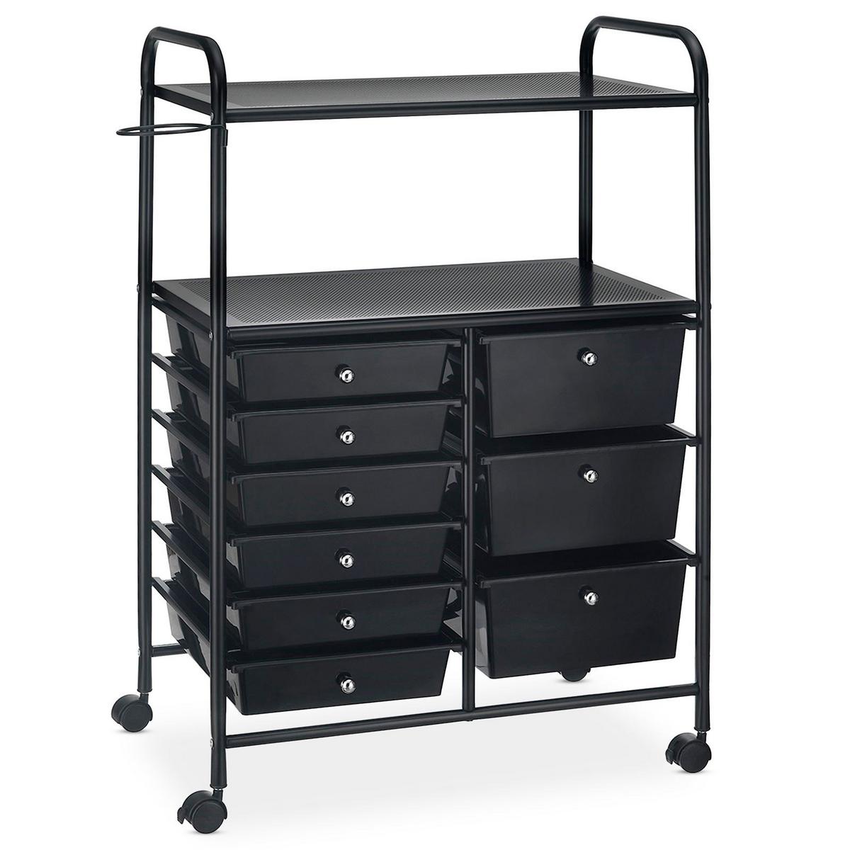 BADROLLWAGEN MARITA schwarz/schwarz - Schwarz, Kunststoff/Metall (63/97/39cm) - IDIMEX