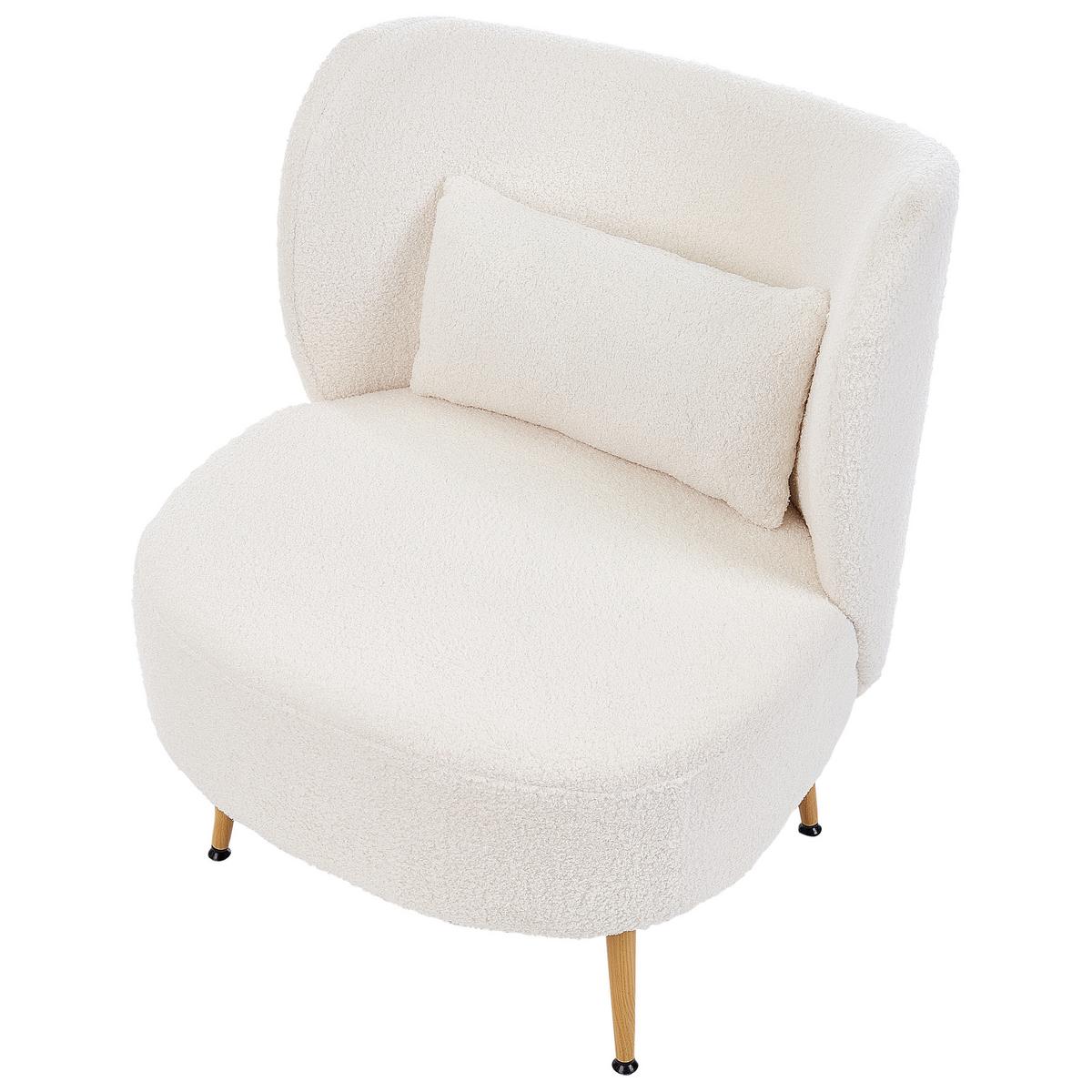 SESSEL Cremeweiß Otsby II - Weiß/Braun, Textil (60/76/55cm) - Beliani
