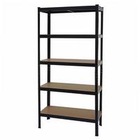 SCHWERLASTREGAL Schwarz, Braun - Schwarz/Braun, Metall (90/180/40cm) - MCW