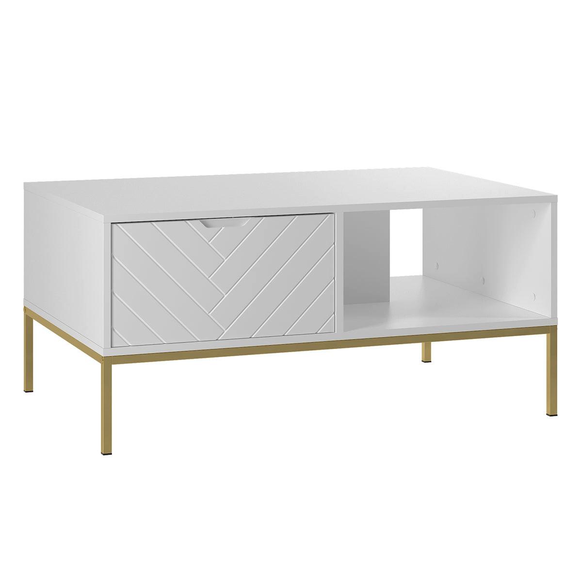 COUCHTISCH Daria Weiß - Weiß, Holzwerkstoff (68/104/69cm) - Petits-meubles