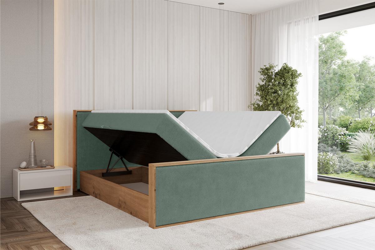 BOXBETT LOLLI9 -Z 120x200 - H4 Grün - Grün, Holzwerkstoff (120/200cm) - ALTDECOR