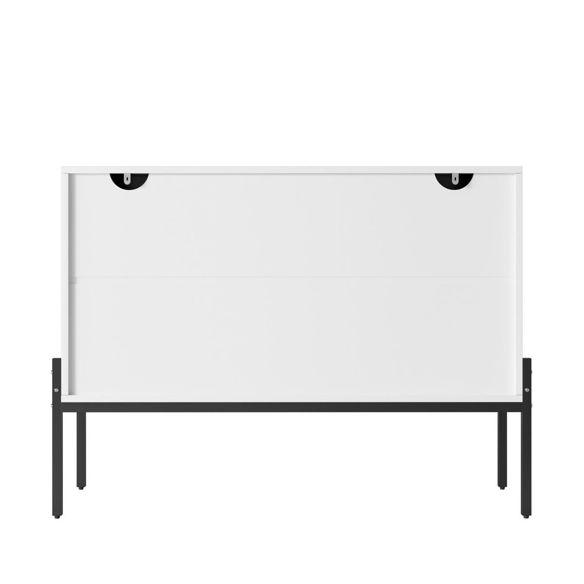SIDEBOARD 100cm mit Bogendesign, 2 Türen, Metallbeine - Weiß, Holzwerkstoff (100/75/40cm) - Urban Meuble