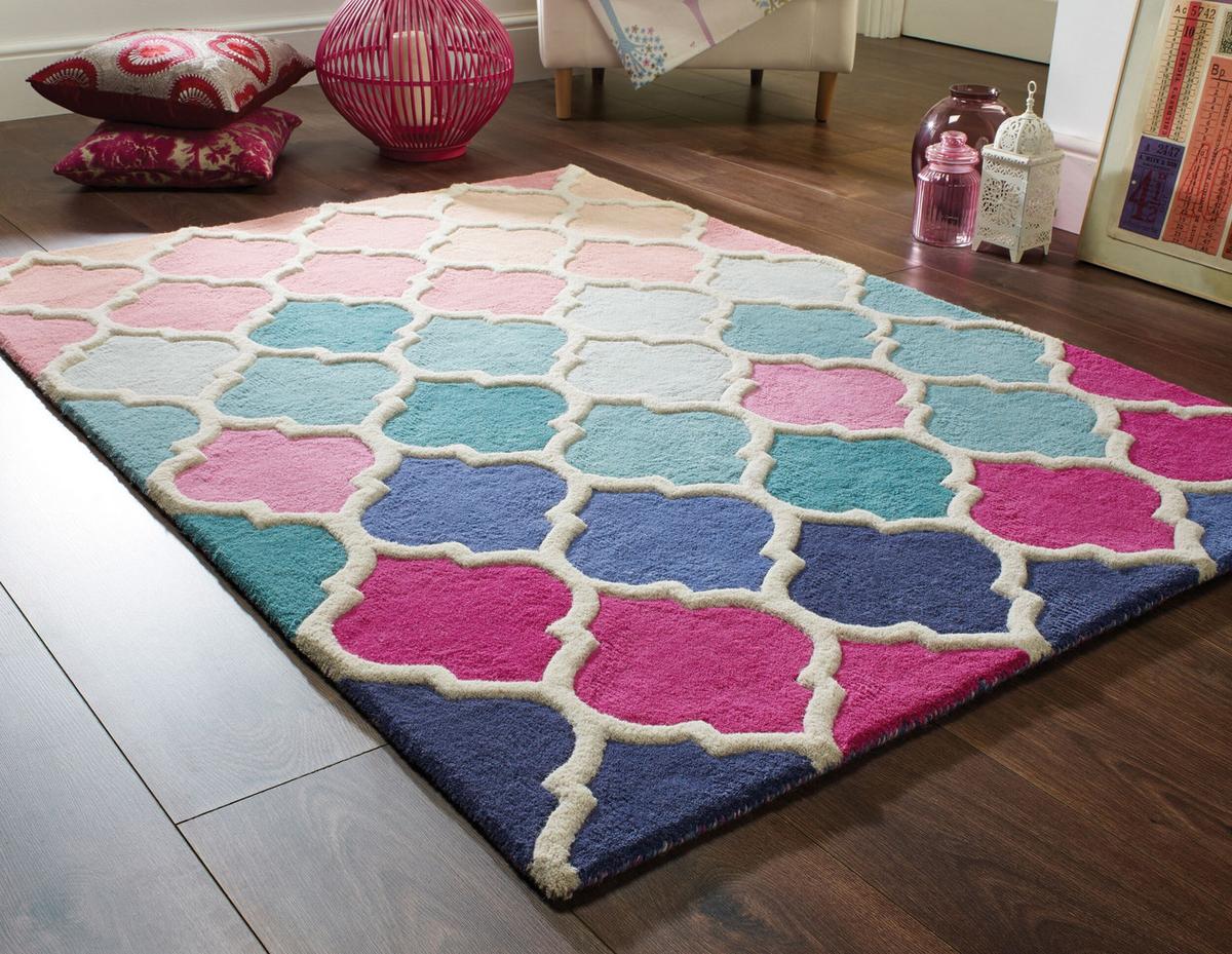 WOLLTEPPICH DERWENT, geometrisch, aus Wolle, Bunt, 80 x 150 cm - Multicolor, Textil (150/80cm) - KADIMA DESIGN