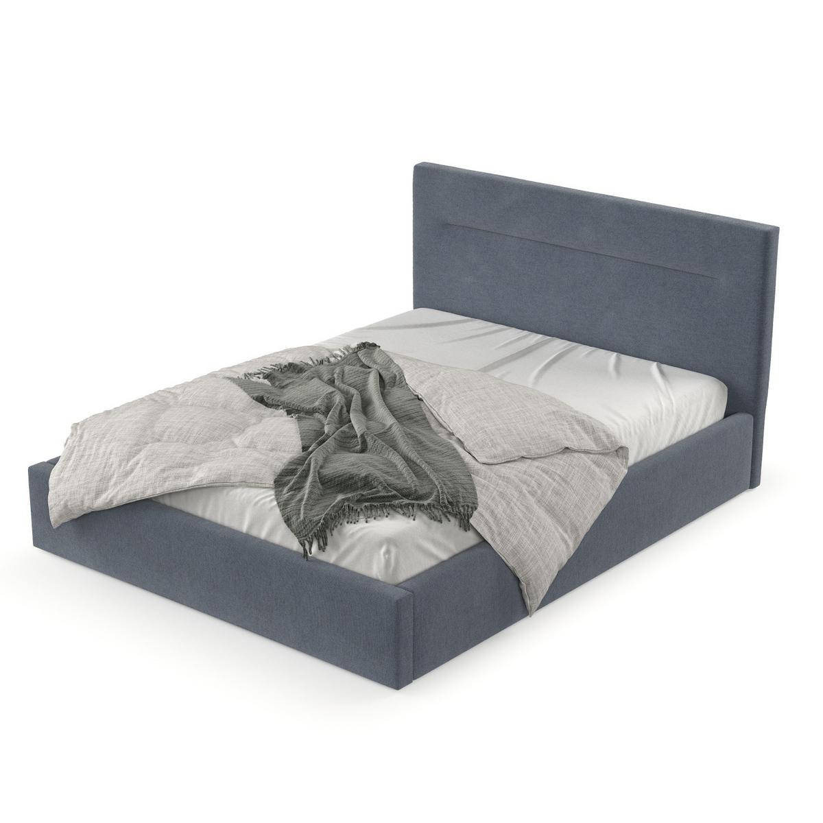 POLSTERBETT Liline 140/200 cm Blau im Asti Stoff - Blau/Schwarz, Holz/Holzwerkstoff (140/200cm) - AltaBeds