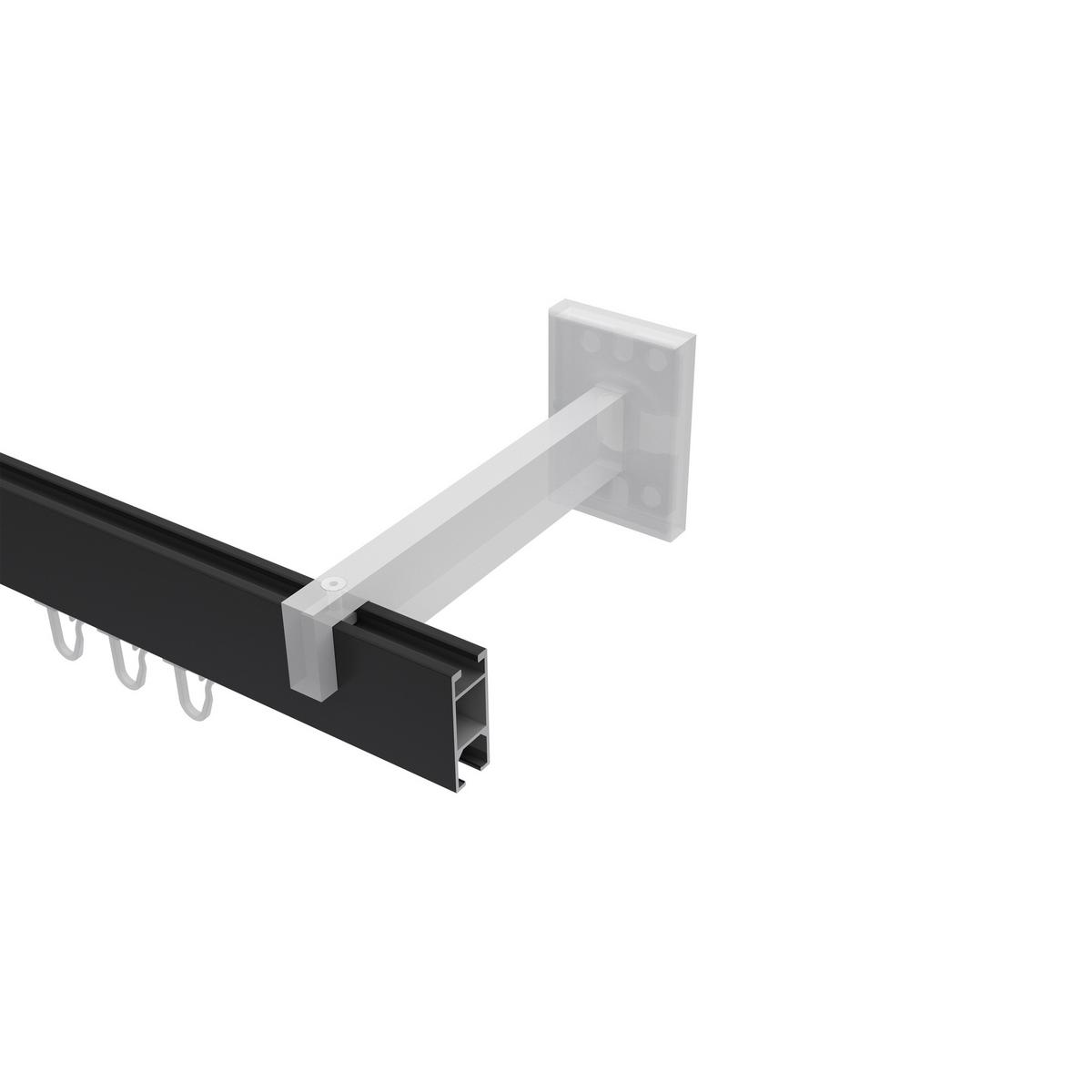 GARDINENSTANGE INNENLAUF Smartline Lox 420 cm (geteilt in 3 x 140 cm), 1-läufig, 14x35 mm Schwarz - Schwarz, Metall (420cm) - INTERDECO
