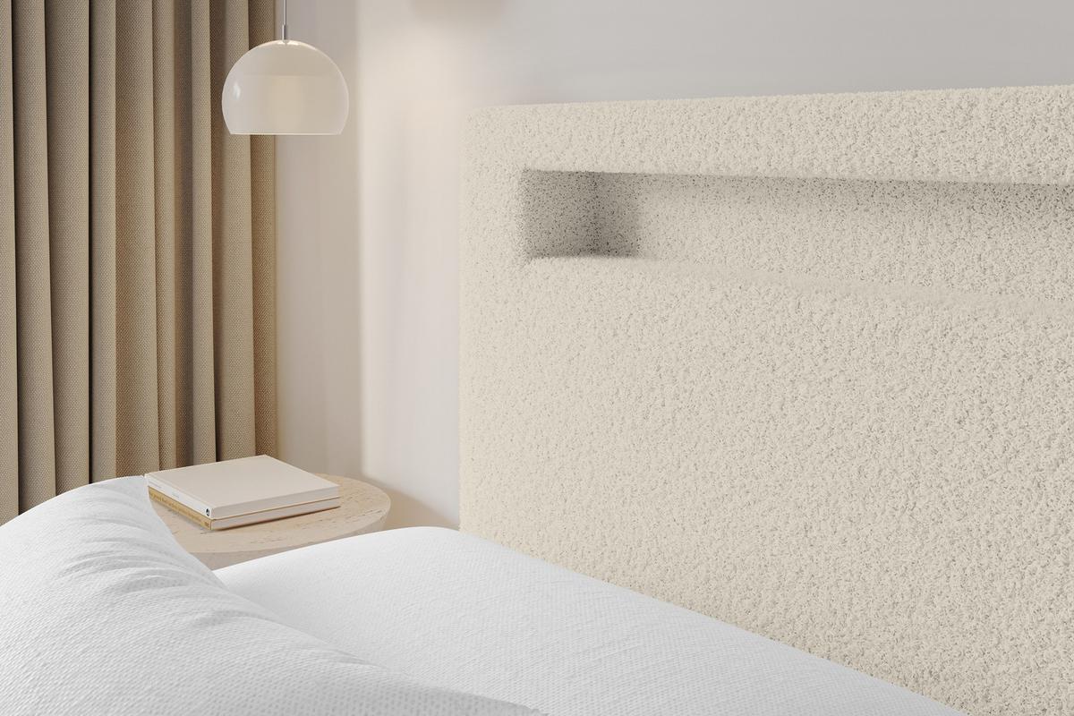 POLSTERBETT mit Bettkasten und Lattenrost, Boxbett ohne Matratze - GOLA 160x200 Beige - Sandfarben, Holzwerkstoff/Textil (160/200cm) - ALTDECOR