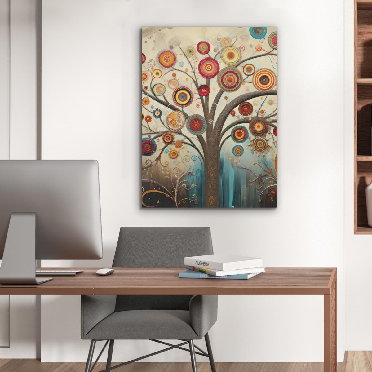 AKUSTIKBILD Baum - Baum des Lebens - Farbe Wandbilder 60x80 cm - Braun, Kunststoff (60/80/0.9cm) - MuchoWow
