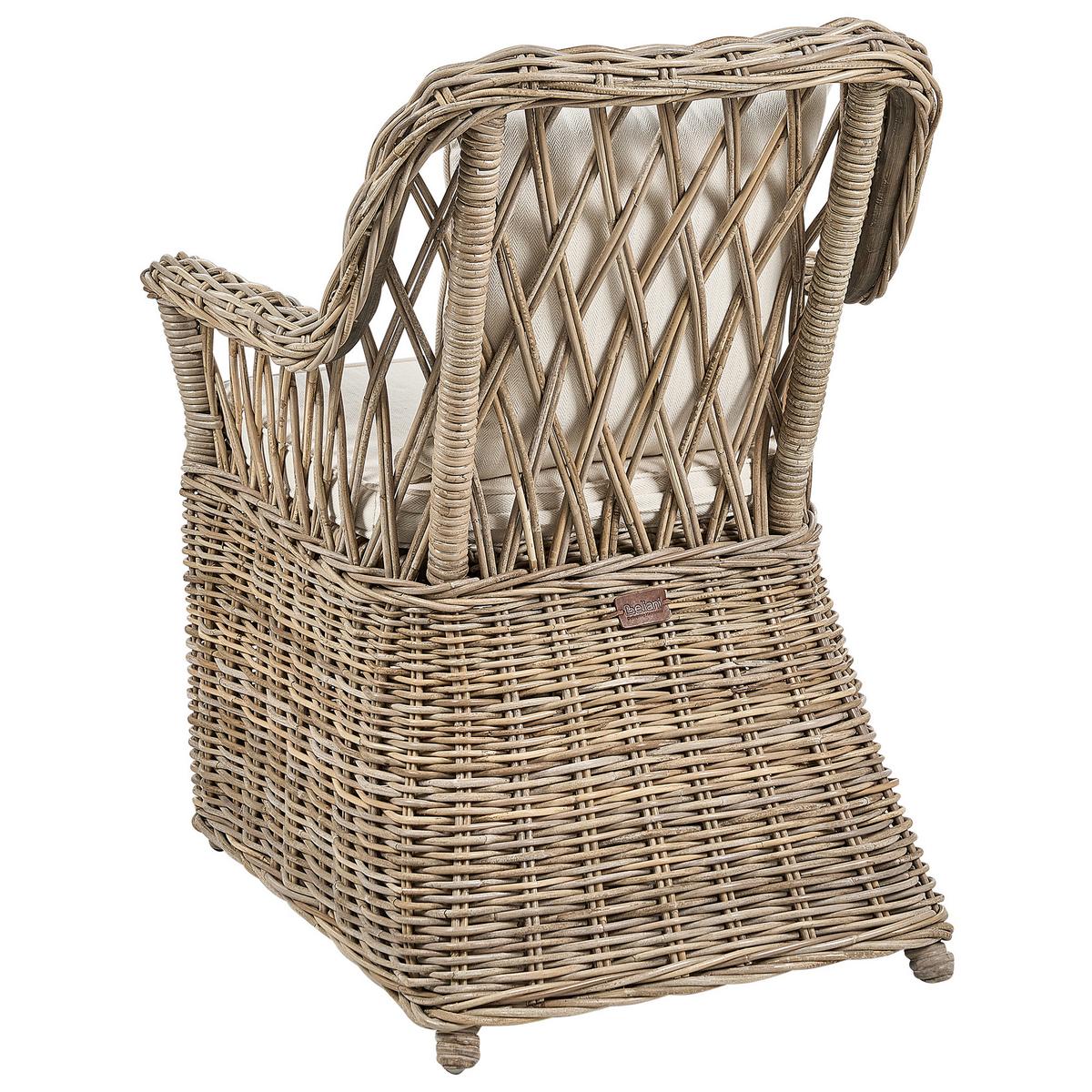 GARTENSESSEL Beige Maros II - Beige/Naturfarben, Naturmaterialien (53/90/70cm) - Beliani