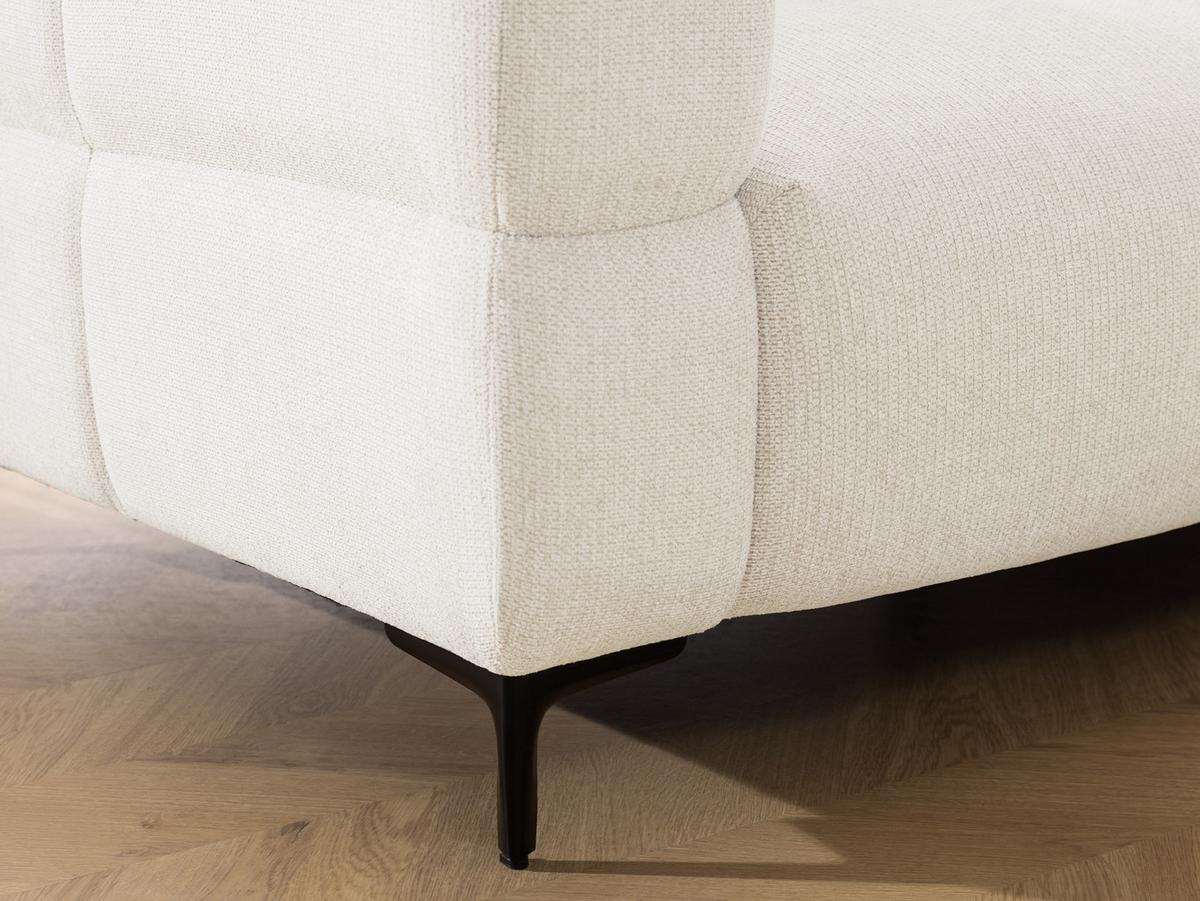 SESSEL Cardea in Bubble-Optik aus weichem Creme Strukturstoff mit hohem Sitzkomfort - Creme/Schwarz, Holz/Textil (102/80/97cm) - S-Style Möbel