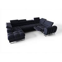 WOHNLANDSCHAFT Bastien Relax - Blau, Holzwerkstoff/Textil (198/95/350cm) - Fun Möbel