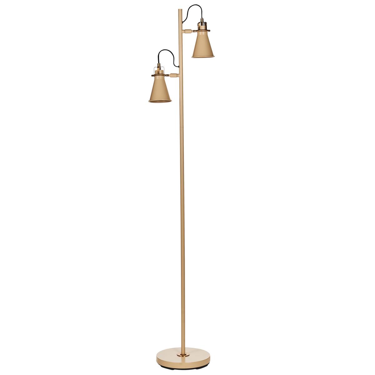 STEHLAMPE Beige/Gold Moyola - Beige/Goldfarben, Metall (42/25/165cm) - Beliani