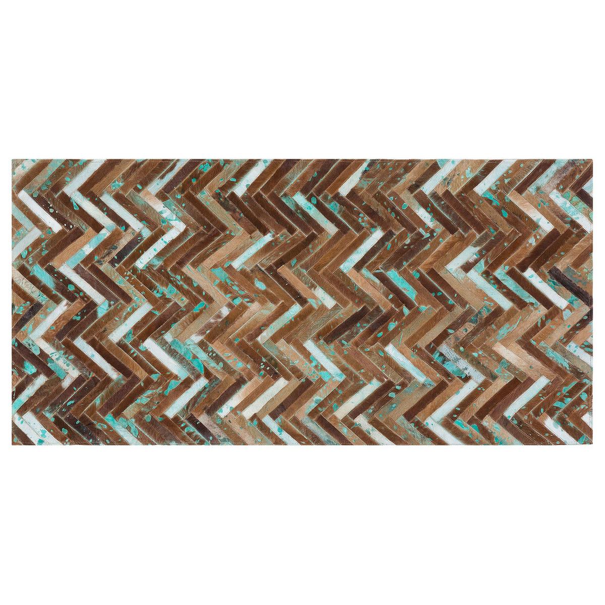 KURZFLOR-TEPPICH Amasya 150/80 cm - Braun, Fell (80/150cm) - Beliani