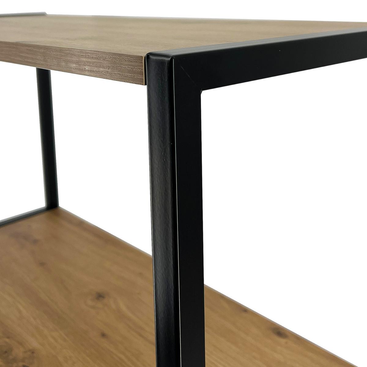 STANDREGAL Schwarz, Eiche Artisan 192/40/32 - Schwarz/Eiche Artisan, Holzwerkstoff (40/192/32cm) - RAUMHIRSCH FURNITURE