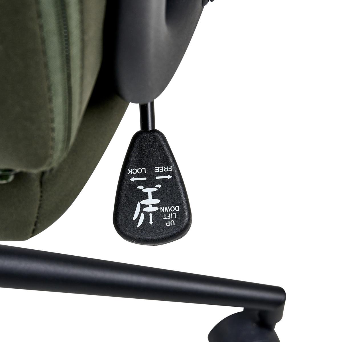 BÜROSTUHL Dunkelgrün Rebel - Dunkelgrün/Schwarz, Textil (67/120/67cm) - Beliani