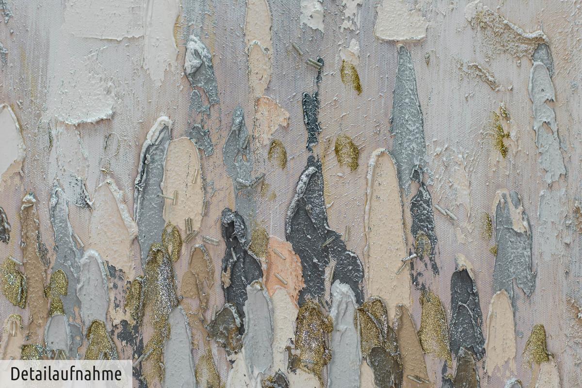 ACRYLBILD HANDGEMALT 60/60 cm - Beige/Grau, Holz/Textil (60/60cm) - KUNSTLOFT