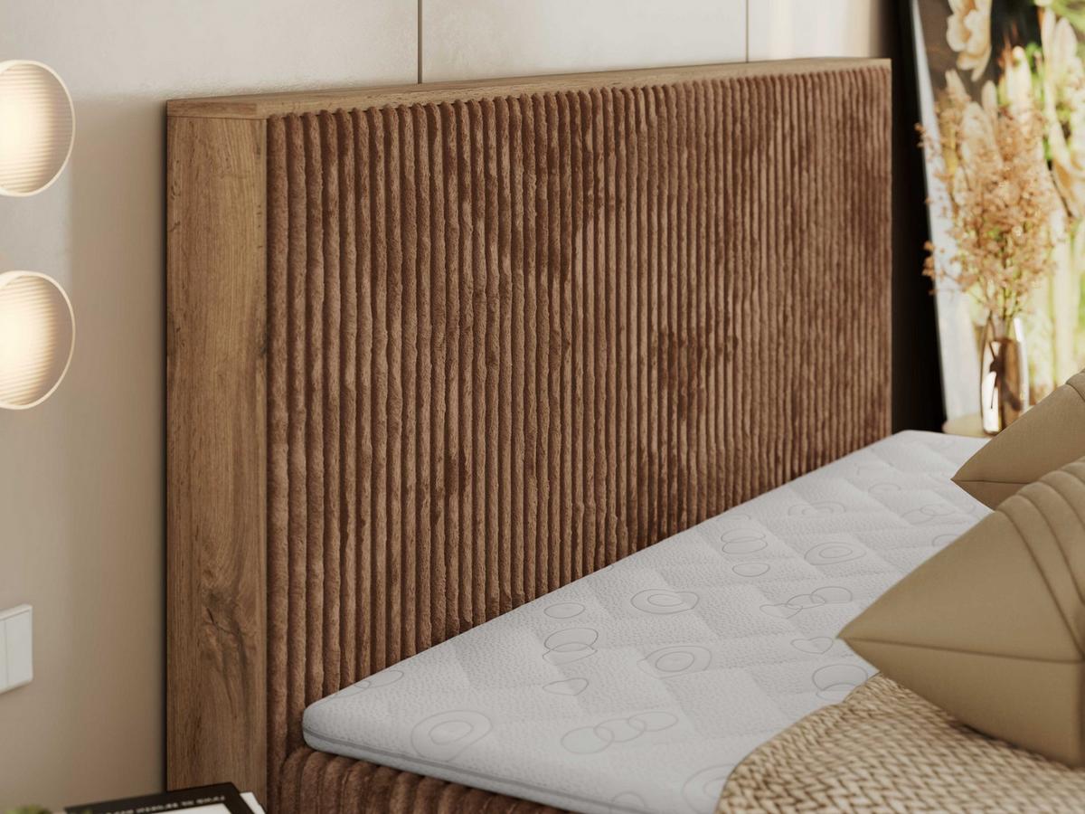 BOXBETT WOOD CLASSIC 160/200 - Orange Cord - H4 - Orange, Textil (160/200cm) - MKS
