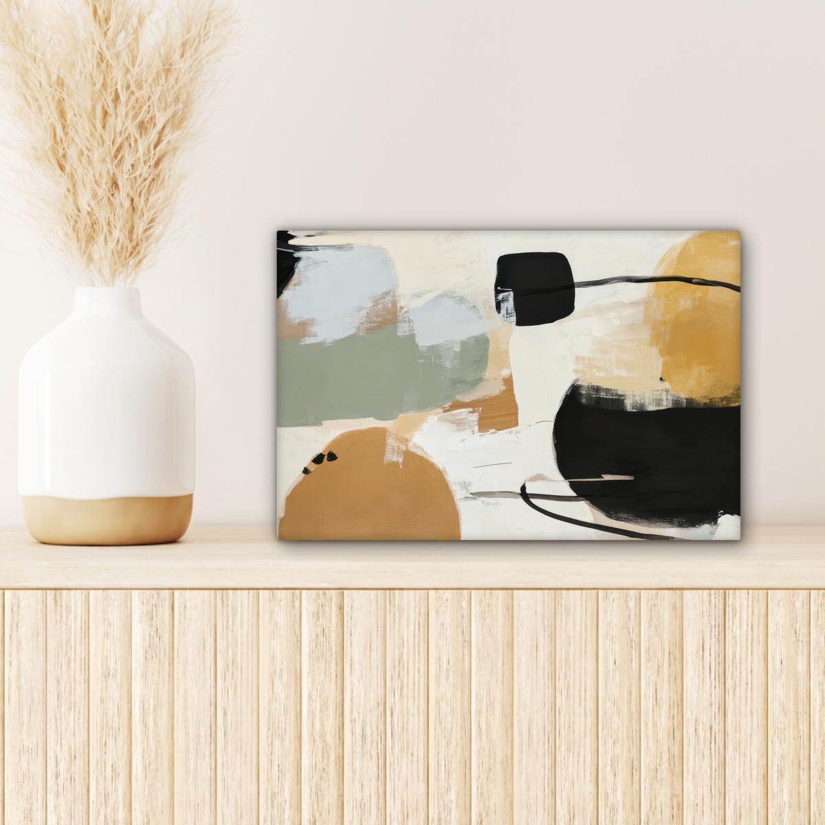 LEINWANDBILD Farbe - Abstrakt - Farben Deko Schlafzimmer 30x20 cm - Currygelb, Textil (30/20cm) - MuchoWow