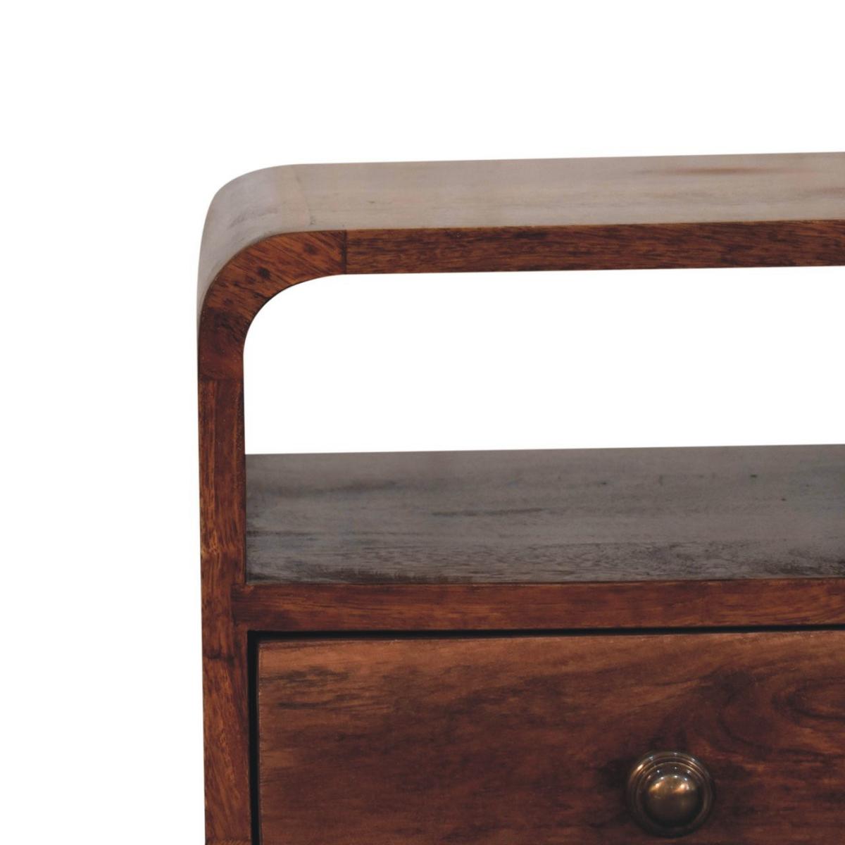NACHTTISCH Honey-Caramel-Finish, 1 Schublade, 1 offenes Regal, Braun - Braun, Holz (30/55/30cm) - Artisan Furniture