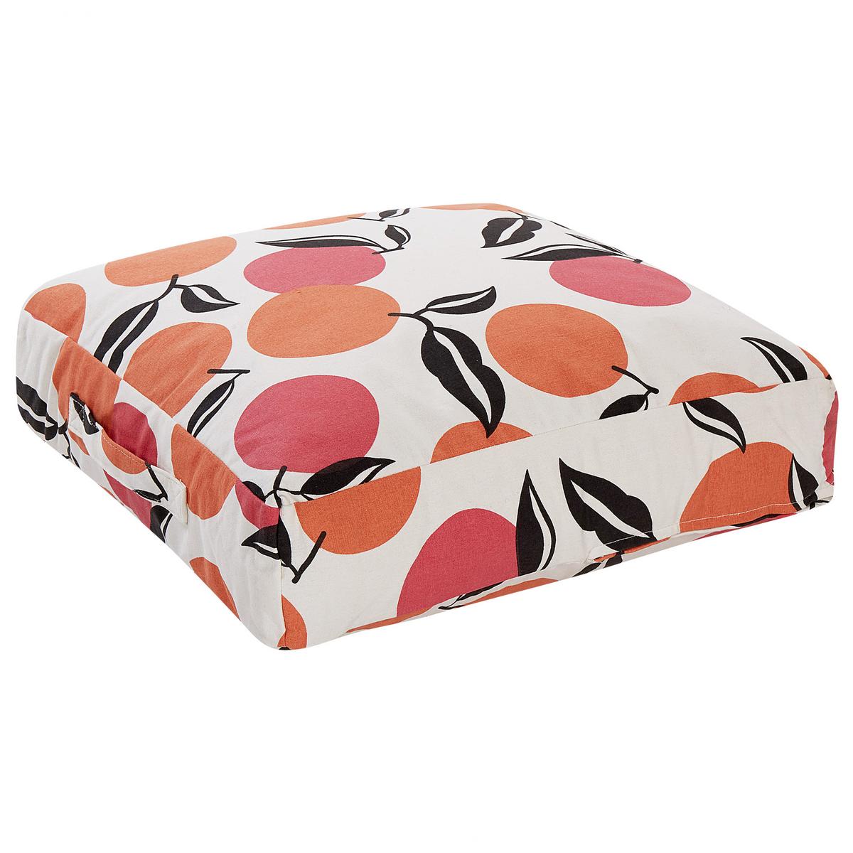 POUF Mellal 50/50/20 cm - Multicolor, Naturmaterialien/Textil (50/20/50cm) - Beliani