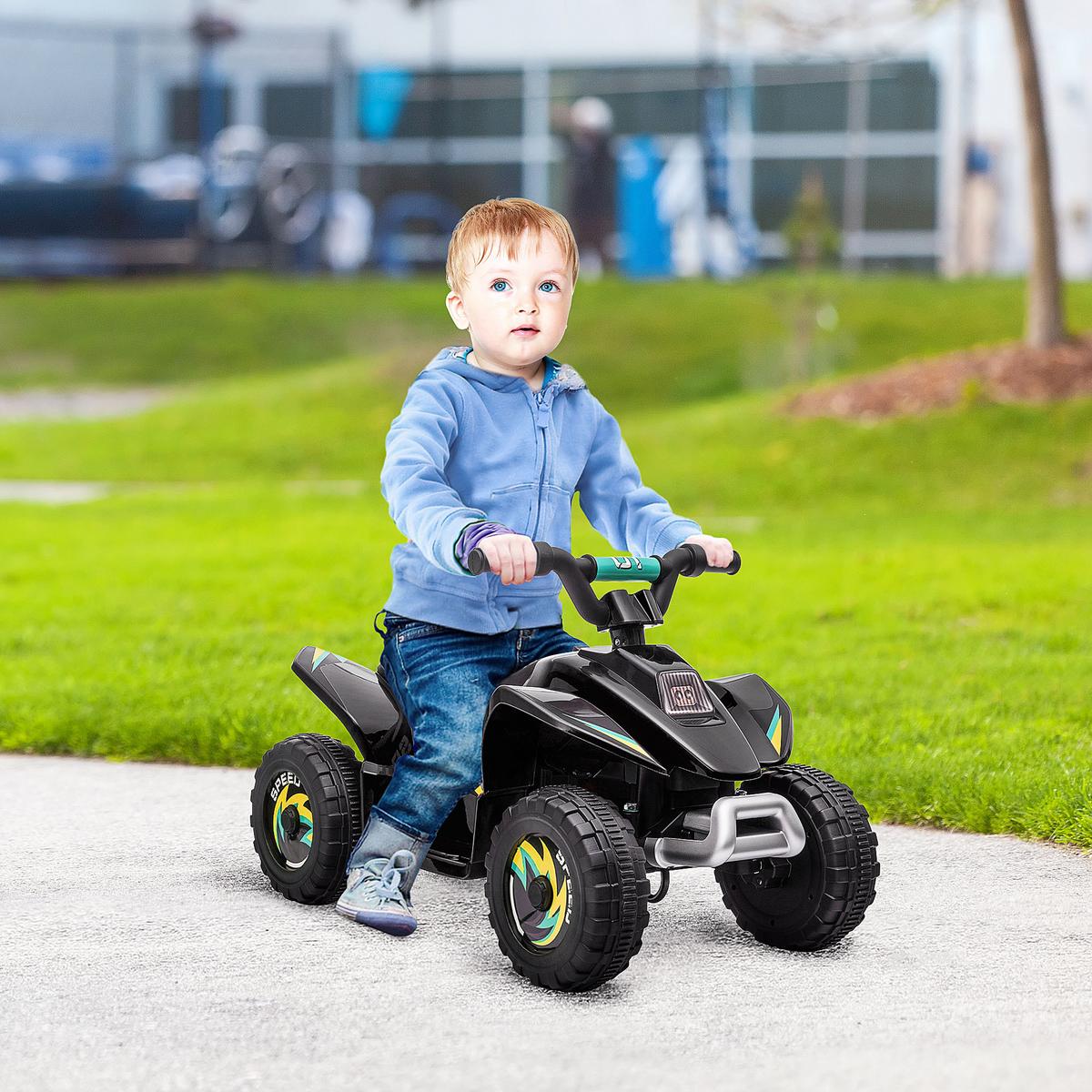 KINDER-ELEKTRO-QUAD Kunststoff Metall Schwarz - Schwarz, Kunststoff (72/40/45.5cm) - HOMCOM