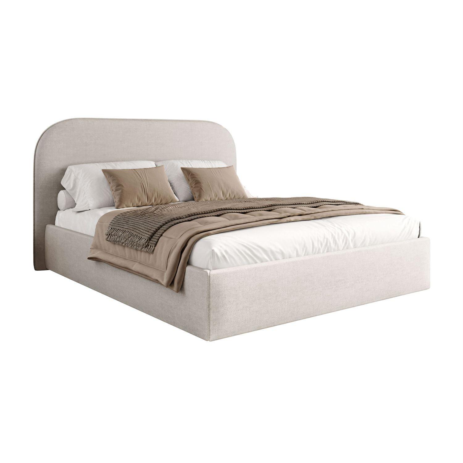 POLSTERBETT OLIMPIA mit Bettkasten 160x200, Perfect Harmony 01 - Naturfarben, Textil (160/200cm) - Lookway