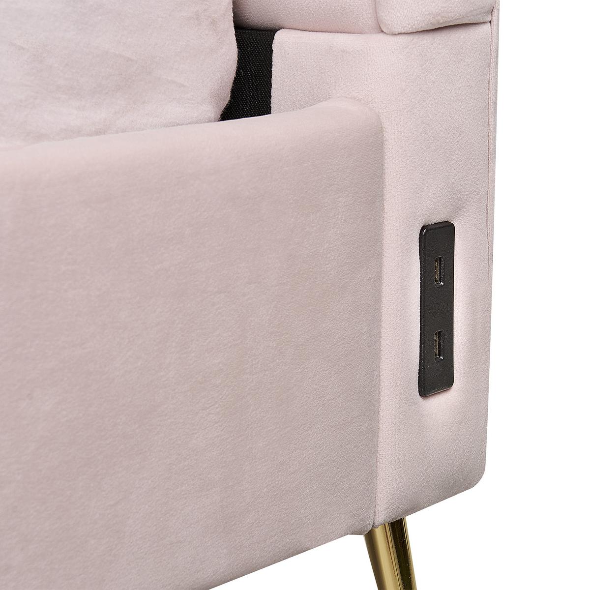 POLSTERBETT 180/200cm Rosa Miribel - Pink, Textil (180/200cm) - Beliani