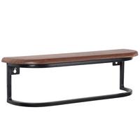 WANDREGAL Massivholz Metall Industrial Stil 50x15x13 cm - Schwarz/Braun, Holz/Metall (50/15/13cm) - KADIMA DESIGN