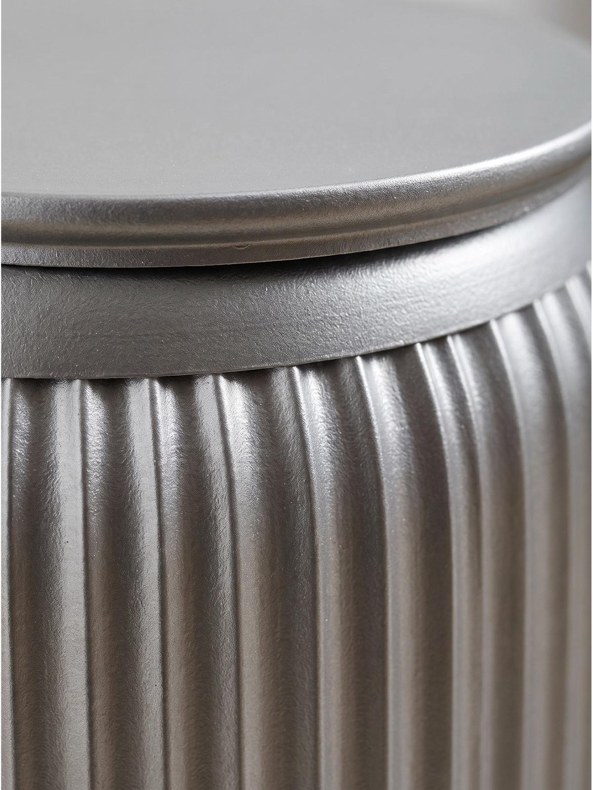 BEISTELLTISCH LAITA, Eisen, mit Stauraum, Silber, Ø 35 x 50 cm - Silberfarben, Metall (35/35/50cm) - KADIMA DESIGN