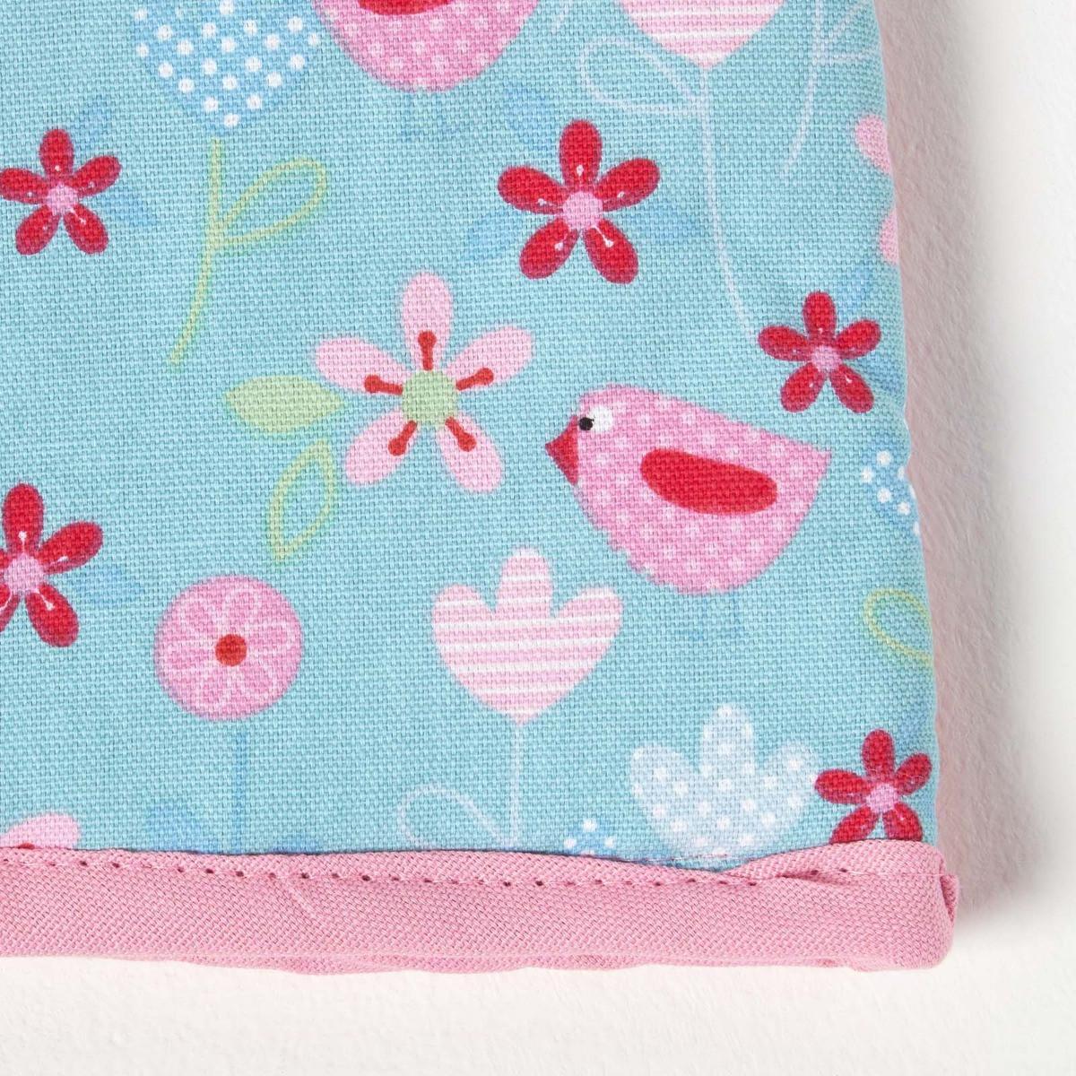 TEA COSY – Stoff-Teewärmer Vögel & Blumen - Blau, Textil (36/24/36cm) - Homescapes