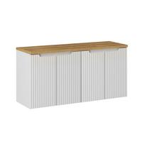 WASCHTISCHUNTERSCHRANK 120cm Riva Weiß und Holz - Weiß, Holzwerkstoff (120/57/40cm) - Petits-meubles