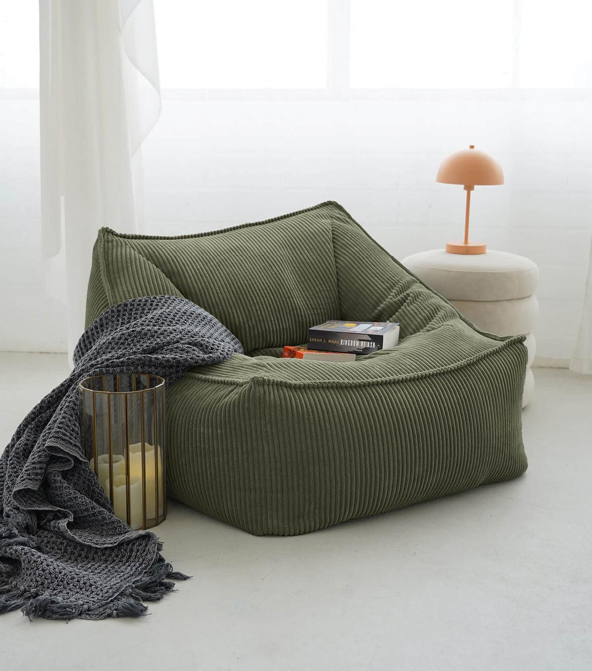 SITZSACK Cord Snug - Grün, Textil (80/60/83cm) - Mokebo