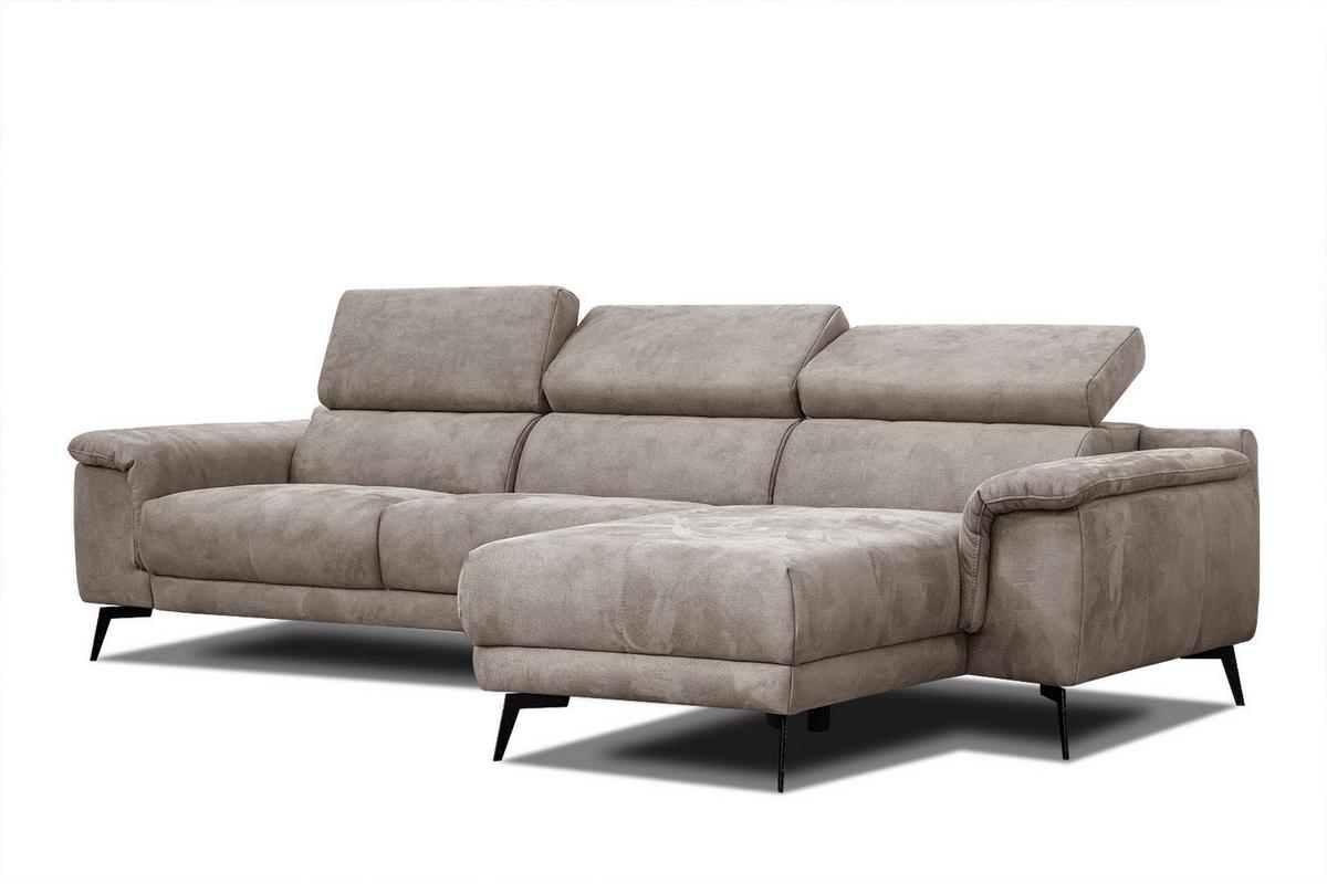 ECKSOFA FIERO 4-Sitzer, beige - Beige/Schwarz, Holzwerkstoff/Textil (288/170cm) - Wozimo