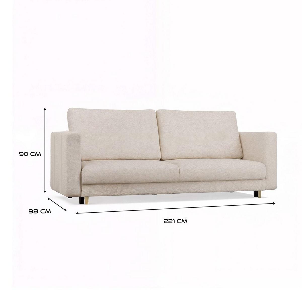 SOFA Beige 221/90/98 - Beige, Holzwerkstoff (221/90/98cm) - RAUMHIRSCH FURNITURE